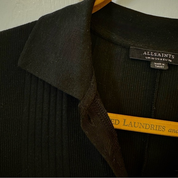 AllSaints Holly Knit Romper Black Women’s Size 6 Minimalist Edgy - Picture 5 of 7